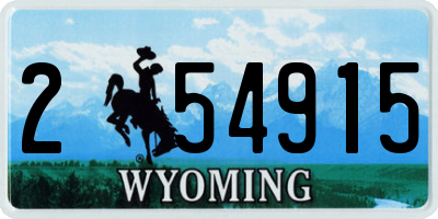 WY license plate 254915