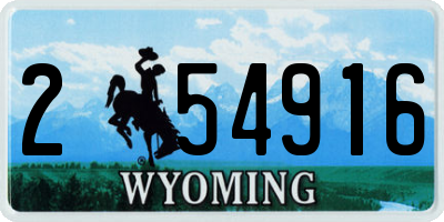 WY license plate 254916