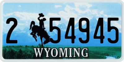 WY license plate 254945