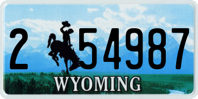 WY license plate 254987