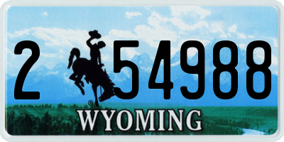 WY license plate 254988