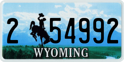 WY license plate 254992