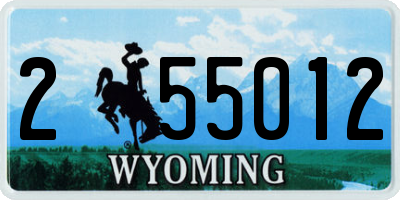 WY license plate 255012