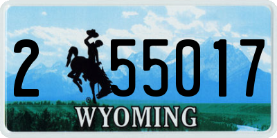WY license plate 255017
