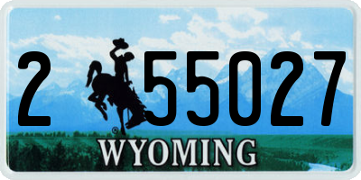 WY license plate 255027