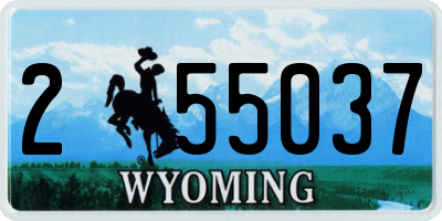 WY license plate 255037
