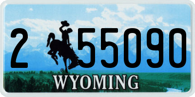 WY license plate 255090