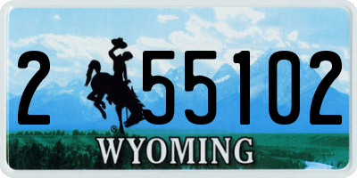 WY license plate 255102