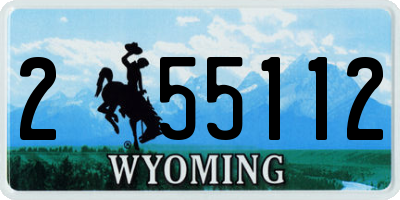 WY license plate 255112