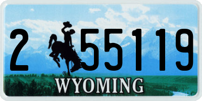 WY license plate 255119
