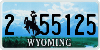 WY license plate 255125