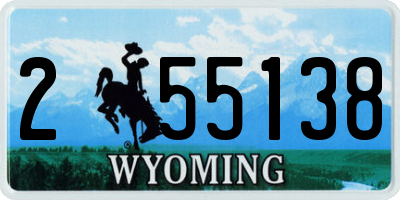 WY license plate 255138