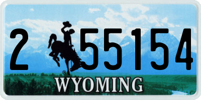 WY license plate 255154