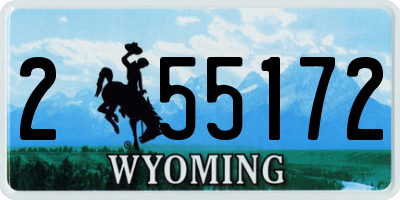 WY license plate 255172