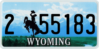WY license plate 255183