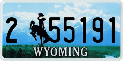 WY license plate 255191