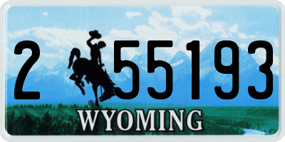 WY license plate 255193
