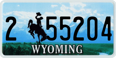 WY license plate 255204