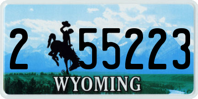 WY license plate 255223