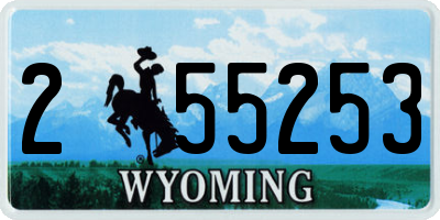 WY license plate 255253