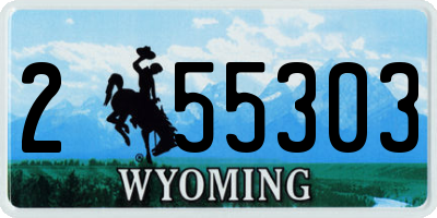 WY license plate 255303