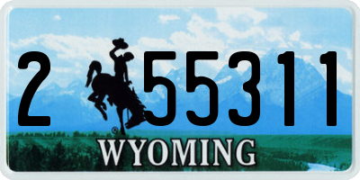 WY license plate 255311
