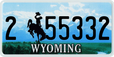 WY license plate 255332