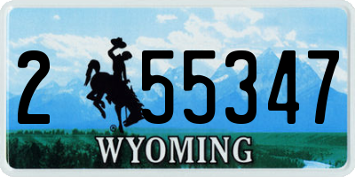 WY license plate 255347