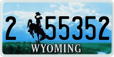WY license plate 255352