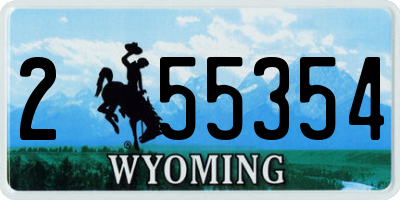 WY license plate 255354