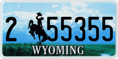 WY license plate 255355