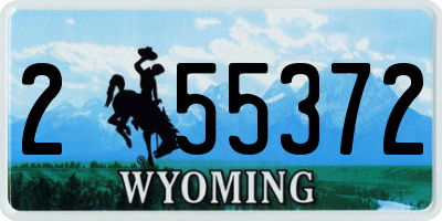 WY license plate 255372