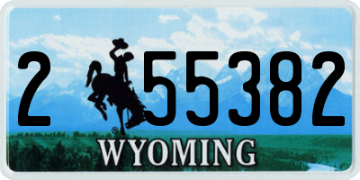 WY license plate 255382