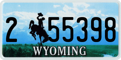 WY license plate 255398