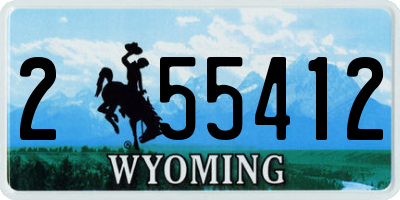 WY license plate 255412