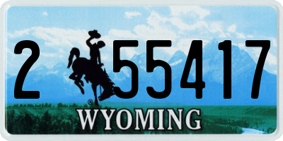 WY license plate 255417