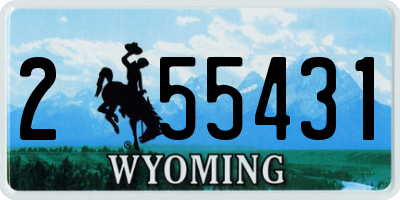 WY license plate 255431