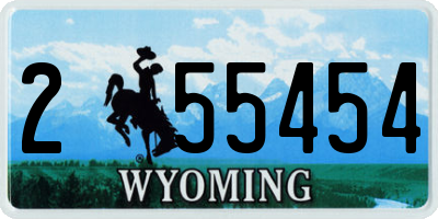 WY license plate 255454