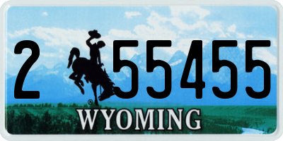 WY license plate 255455