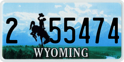 WY license plate 255474