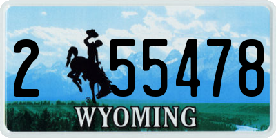 WY license plate 255478
