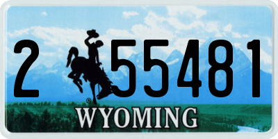 WY license plate 255481