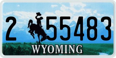 WY license plate 255483