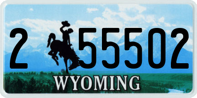 WY license plate 255502