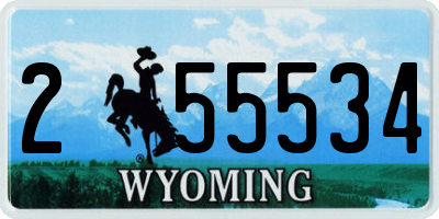 WY license plate 255534