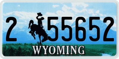WY license plate 255652