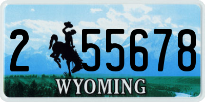 WY license plate 255678