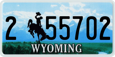 WY license plate 255702