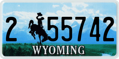 WY license plate 255742