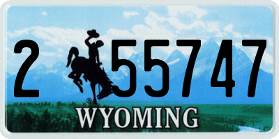 WY license plate 255747